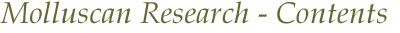 Molluscan Research - Contents
